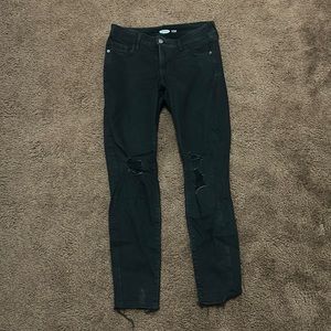 Black Old Navy Distressed Rockstar Super Skinny Jeans